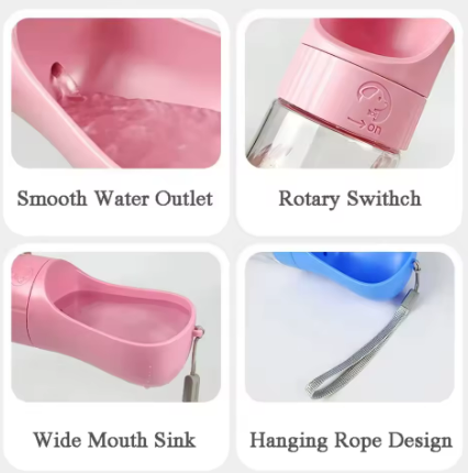 Portable Dog Water Bottle 510ml / 330ml – Travel Pet Feeder for Dogs, Puppies & Cats – Outdoor Hiking & Walking