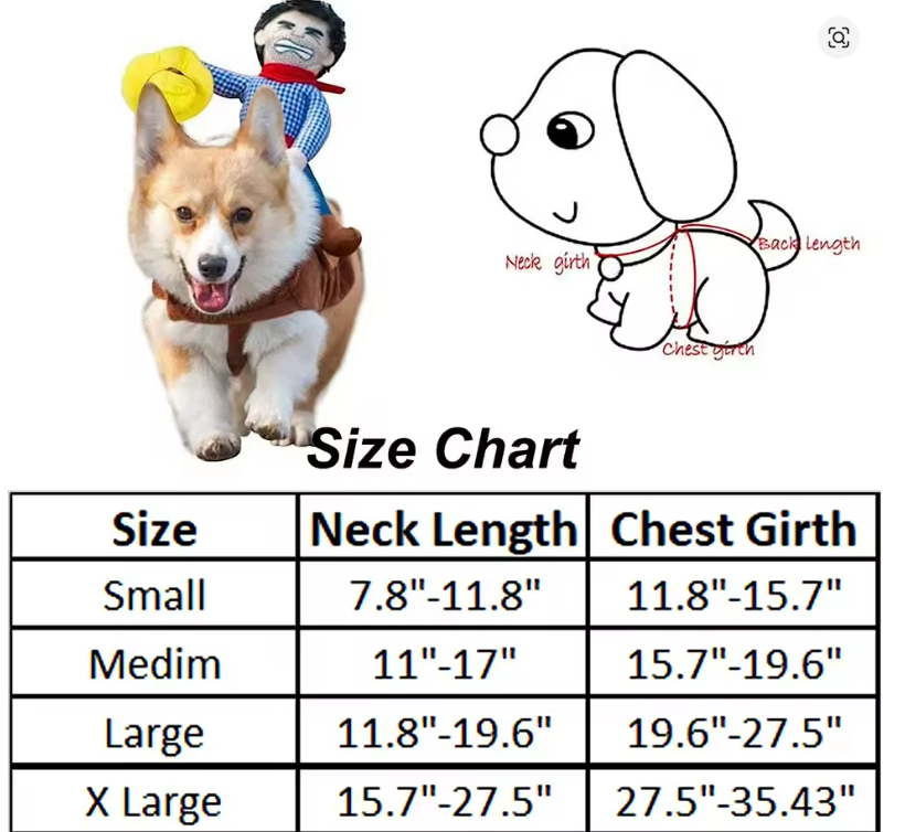 Funny Cowboy Dog Costume – Halloween Outfit & Pet Clothing for Small Dogs – French Bulldog, Pug & Puppy Dress Up Jacket