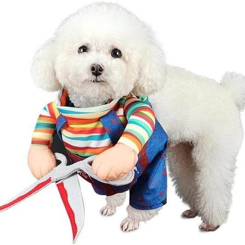 Transform Your Pet into a Halloween Star with Our Adorable Scissors Style Doll Costume for Dogs and Cats - Perfect for Parties and Festivities!