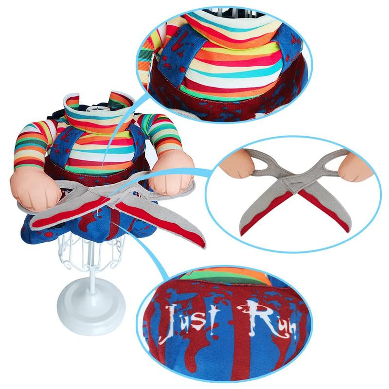 Transform Your Pet into a Halloween Star with Our Adorable Scissors Style Doll Costume for Dogs and Cats - Perfect for Parties and Festivities!