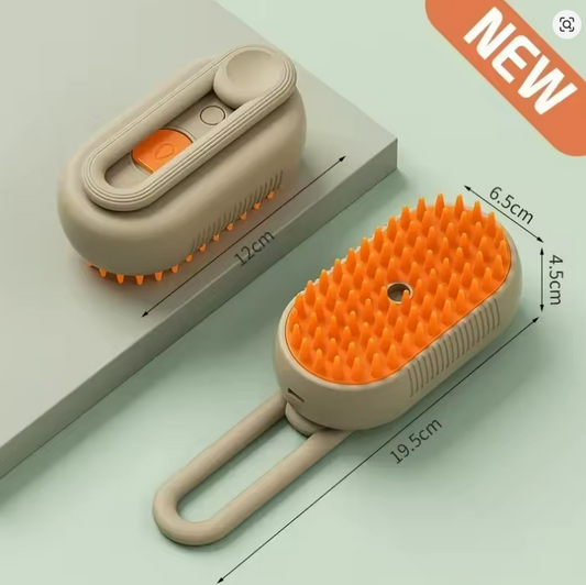 2-in-1 Pet Steam Brush– Grooming & Massage