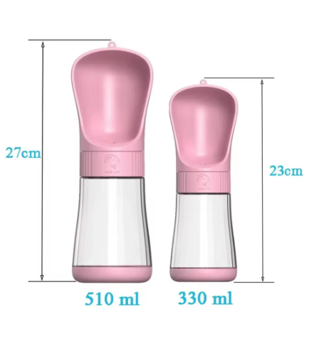Portable Dog Water Bottle 510ml / 330ml – Travel Pet Feeder for Dogs, Puppies & Cats – Outdoor Hiking & Walking