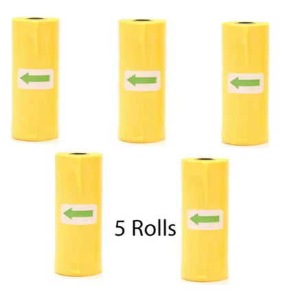 Pet Poop Bags – Bulk Disposable Dog Waste Bags with Leash Clip & Bone-Shaped Dispenser (5 Rolls / 75 Bags)