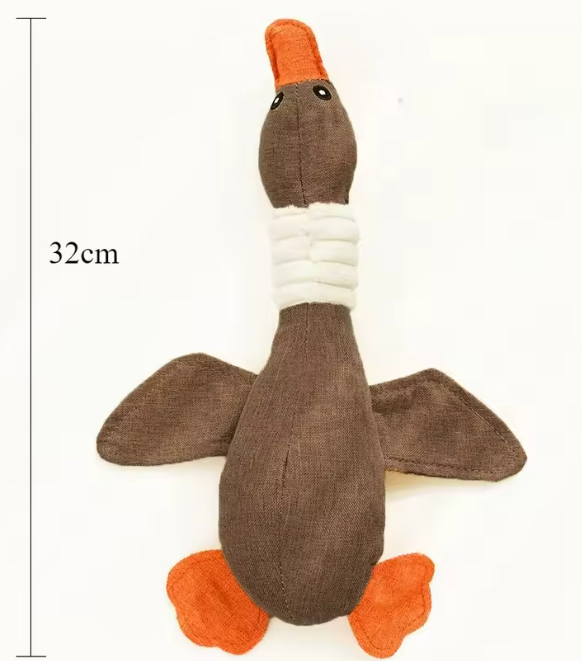 Plush Wild Goose Dog Toy – Soft Squeaky Chew Toy for Puppies, Small & Large Dogs – Interactive Plush Play & Training Pet Accessory