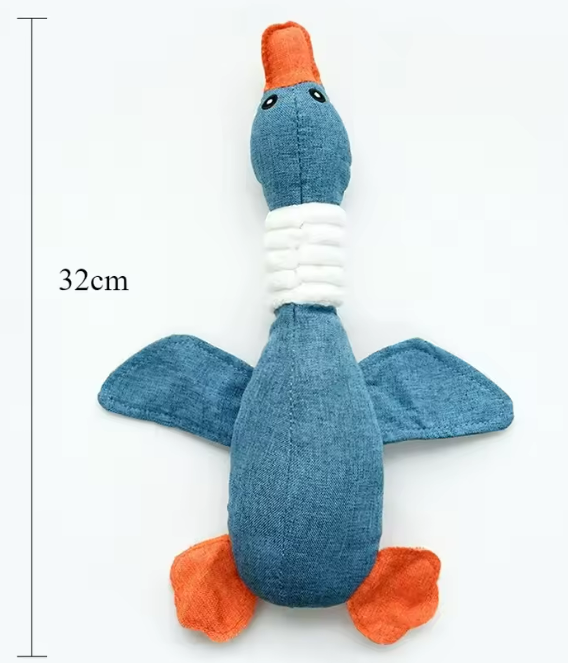 Plush Wild Goose Dog Toy – Soft Squeaky Chew Toy for Puppies, Small & Large Dogs – Interactive Plush Play & Training Pet Accessory