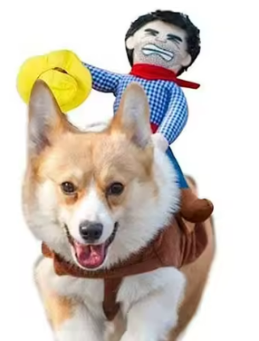 Funny Cowboy Dog Costume – Halloween Outfit & Pet Clothing for Small Dogs – French Bulldog, Pug & Puppy Dress Up Jacket