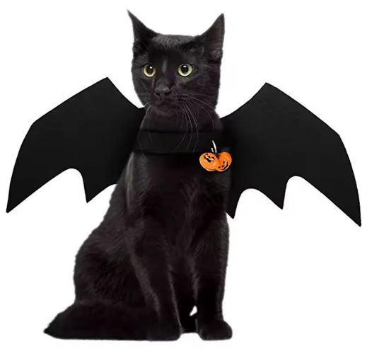 Pet Bat Wings Costume – Small & Medium Dog/Cat Harness – Halloween, Christmas, Party, Festival Outfit