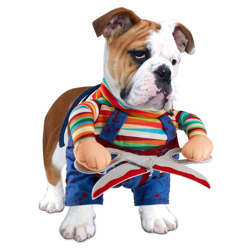 Transform Your Pet into a Halloween Star with Our Adorable Scissors Style Doll Costume for Dogs and Cats - Perfect for Parties and Festivities!