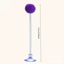 Suction Cup Spring Cat Toy – Interactive Plush Ball Scratcher (Random Color)
