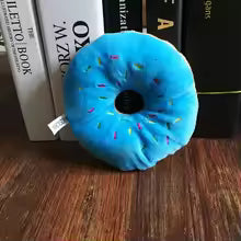 Plush Donut Pet Toy – Squeaky Chew Toy for Puppies, Dogs & Cats