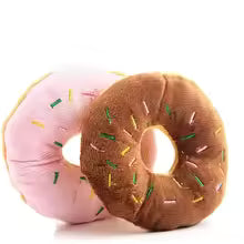 Plush Donut Pet Toy – Squeaky Chew Toy for Puppies, Dogs & Cats
