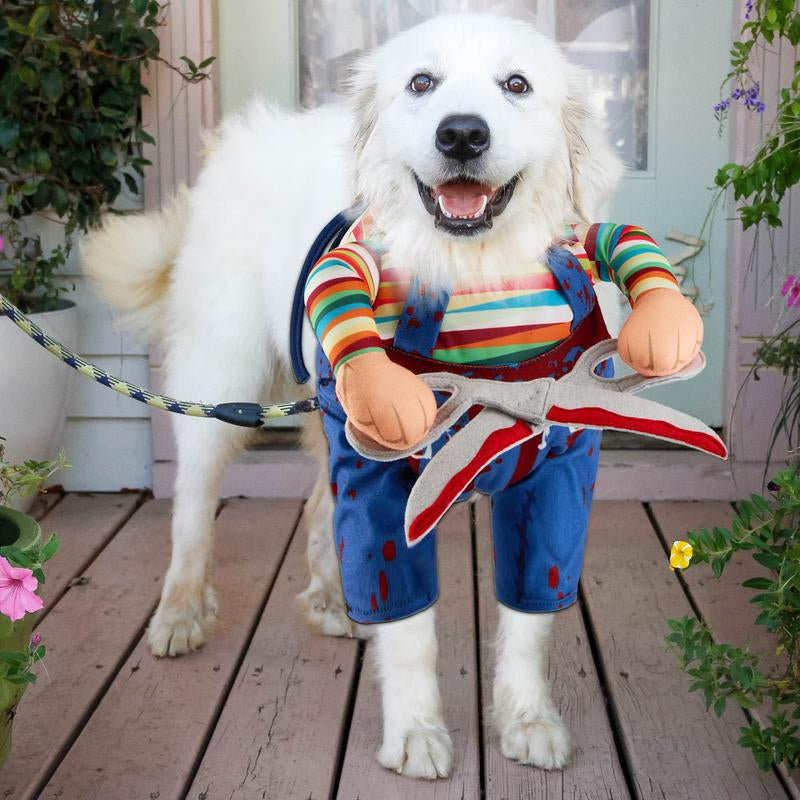 Transform Your Pet into a Halloween Star with Our Adorable Scissors Style Doll Costume for Dogs and Cats - Perfect for Parties and Festivities!