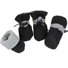 4-Pack Waterproof Dog Boots – Anti-Slip Rain Shoes for Small Dogs & Cats